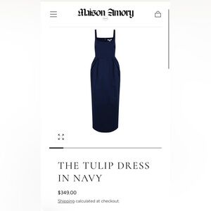 Chic Navy Tulip Dress with Pockets
